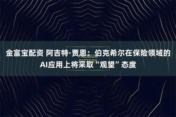 金富宝配资 阿吉特·贾恩：伯克希尔在保险领域的AI应用上将采取“观望”态度