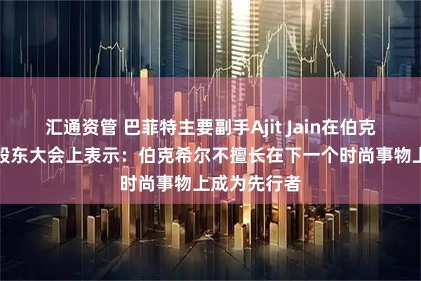 汇通资管 巴菲特主要副手Ajit Jain在伯克希尔哈撒韦股东大会上表示：伯克希尔不擅长在下一个时尚事物上成为先行者